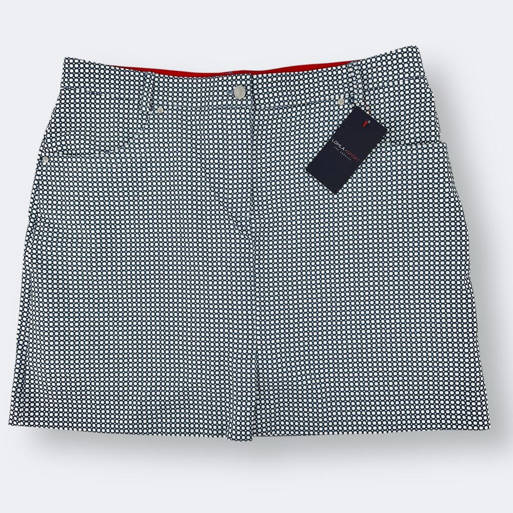 Lohla Sport The Monroe Print Skort Skirt Womens Size 12 Blue White Golf